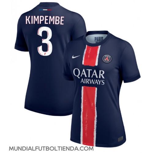 Camiseta Paris Saint-Germain Presnel Kimpembe #3 Primera Equipación Replica 2024-25 para mujer mangas cortas